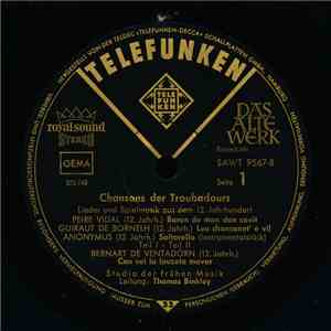 Studio Der Frühen Musik - Chansons Der Troubadours (Lieder Und Spielmusik A ...