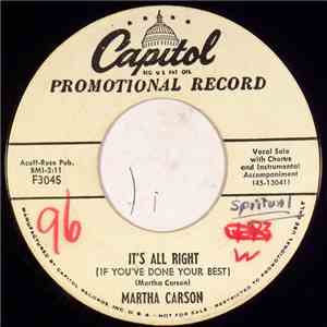Martha Carson - It's All Right (If You've Done Your Best) / Counting My Ble ...