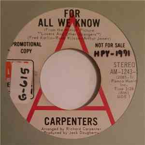Carpenters - For All We Know