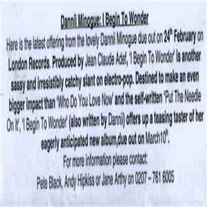 Dannii Minogue - I Begin To Wonder (The Mixes)