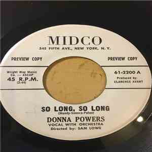 Donna Powers ,with The Sammy Lowe Orchestra - So Long, So Long / Loving You