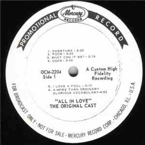 Various - Original Cast Album From The Broadway Hit Show All In Love