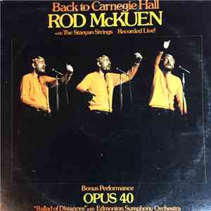 Rod McKuen - Back To Carnegie Hall With The Stanyan Strings Recorded Live!