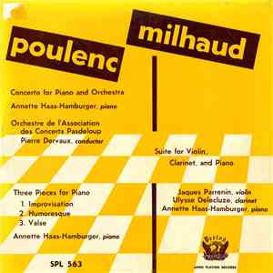 Poulenc / Milhaud, Annette Haas-Hamburger, Orchestre De L'Association Des C ...