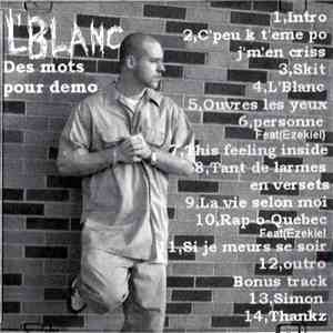 L'Blanc - Des Mots, Pour Demo