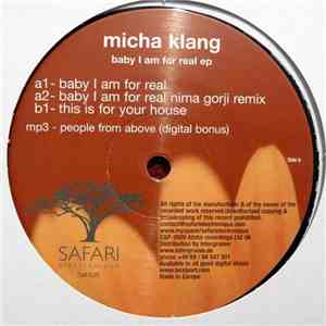 Micha Klang - Baby I Am For Real EP
