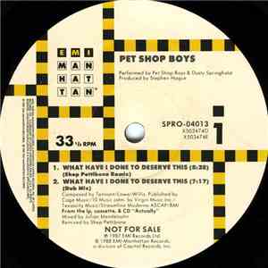 Pet Shop Boys - What Have I Done To Deserve This? / Rent