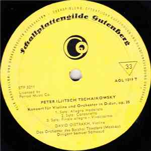 Peter Iljitch Tchaikowsky / Felix Mendelssohn-Bartholdy - Konzert Für Violi ...