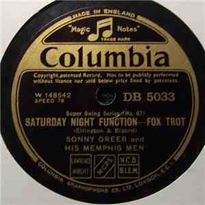 Sonny Greer And His Memphis Men - Saturday Night Function / Beggars Blues