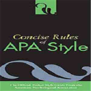 Unknown Artist - Concise Rules of APA style