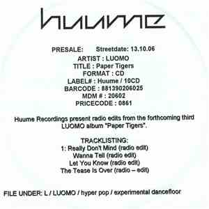Luomo - Paper Tigers (Radio Edits)