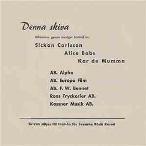 Sickan Carlsson, Alice Babs, Kar De Mumma - Untitled