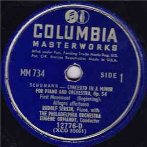 Rudolf Serkin With The Philadelphia Orchestra - Concerto In A Minor For Pia ...