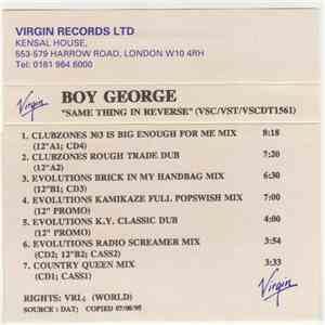 Boy George - Same Thing In Reverse