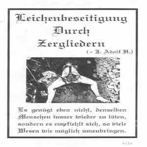 J. Adolf H. - Leichenbeseitigung Durch Zergliedern