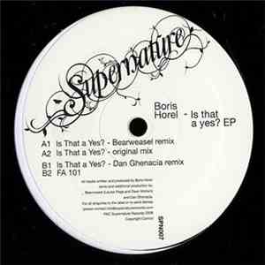 Boris Horel - Is That A Yes? EP