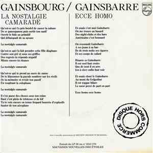 Gainsbourg - La Nostalgie Camarade / Ecce Homo