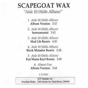 Scapegoat Wax - Aisle 10 (Hello Allison)