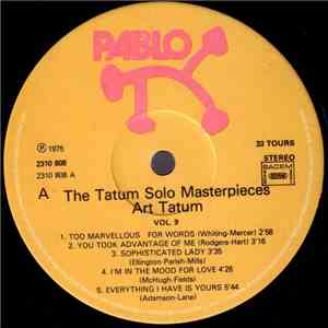 Art Tatum - The Tatum Solo Masterpieces, Vol. 9