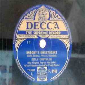 Billy Costello (The Original Pop-eye The Sailor) - Nobody's Sweetheart / Tiger Rag