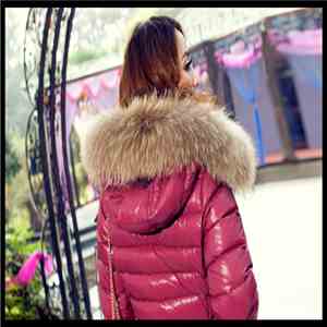 Opaque  - Short Pink Down Jacket With Fur Collar
